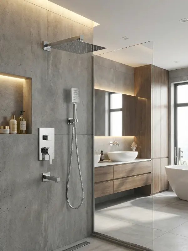 CREVO Devin ankastre duş seti — banyo uygulaması